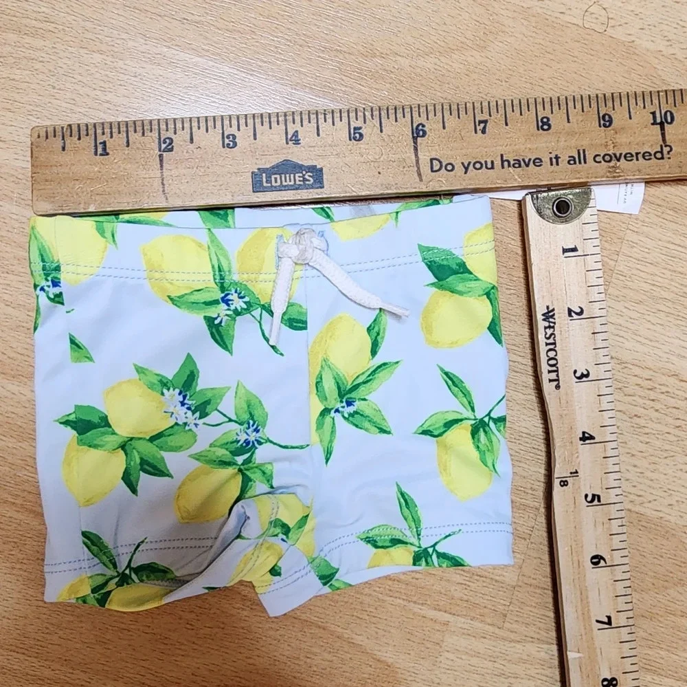 NWT Janie & Jack Lemon Baby Swim Shorts‎ size 0-3 months.